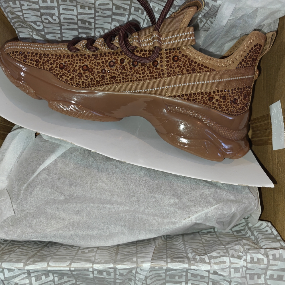 Steve Madden Tan and Brown Patterned Sneakers - Picture 6 of 12